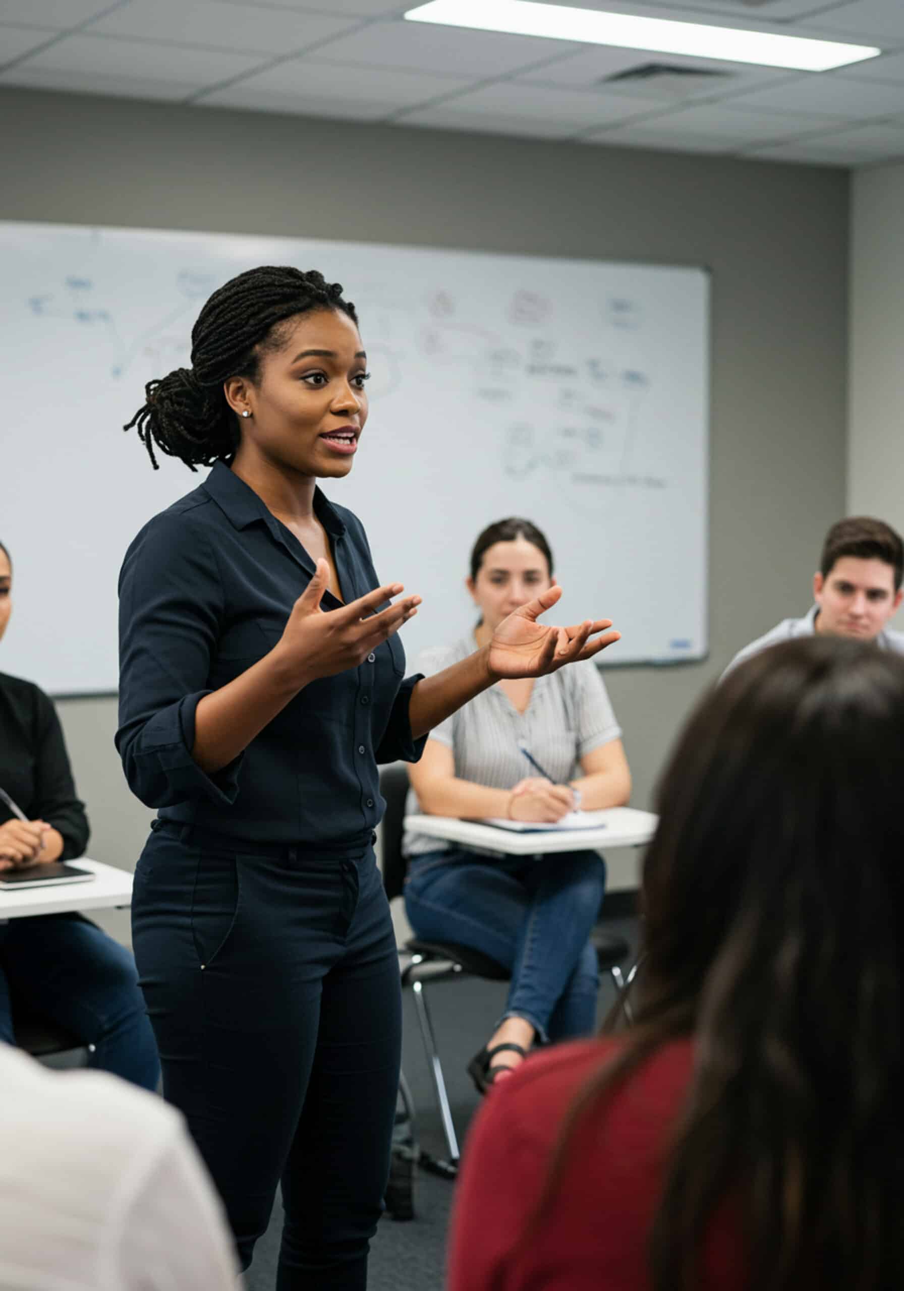 An Educational Consultant presenting at a workshop