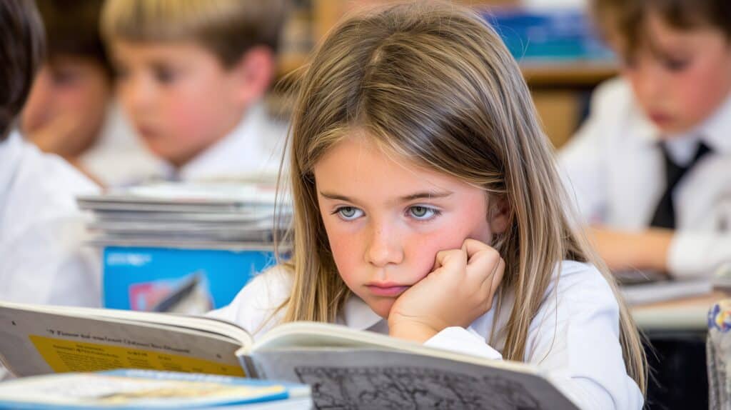 student looking bored