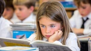 student looking bored