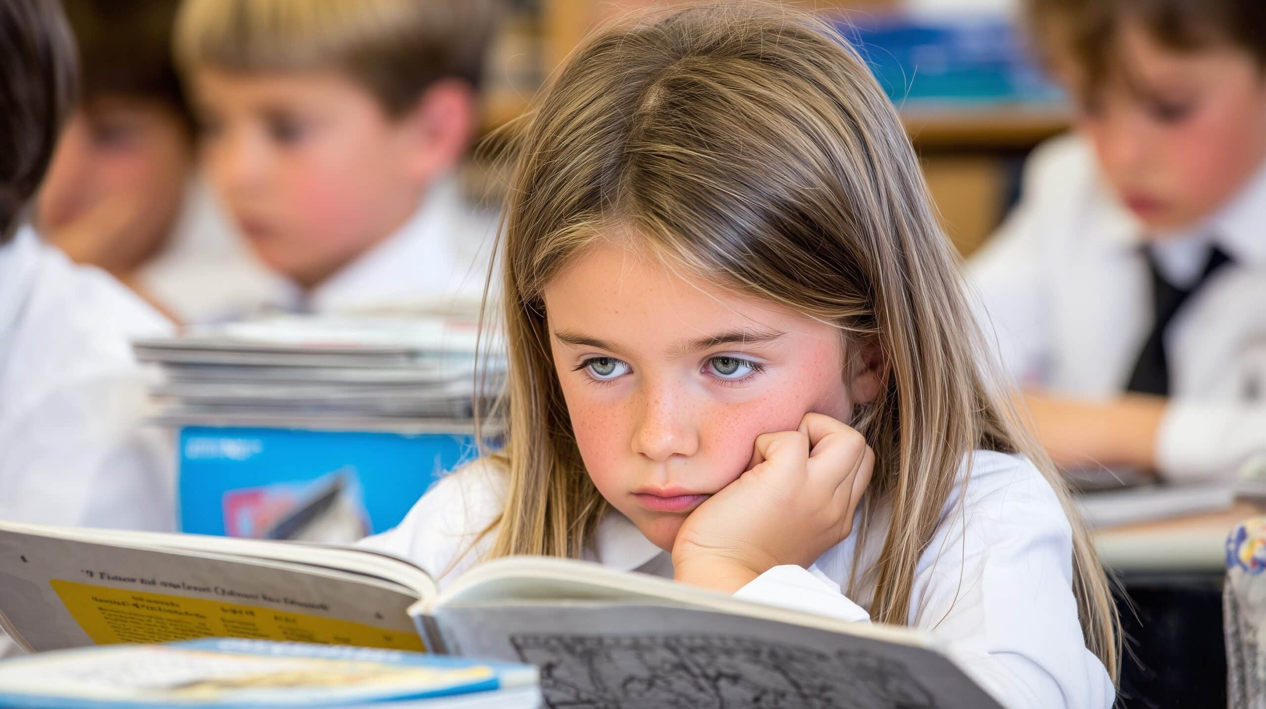 student looking bored